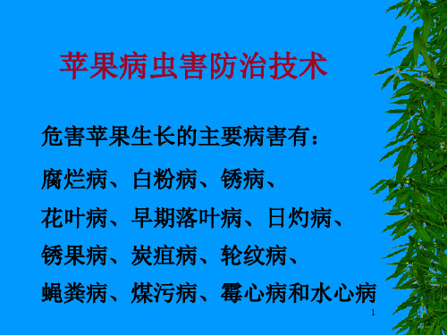 苹果病虫害防治技术(有图谱)PPT演示课件