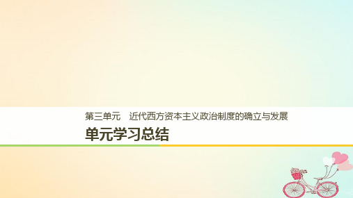 (全国通用版)版高中历史第三单元近代西方资本主义政治制度的确立与发展单元学习总结课件新人教版必修1