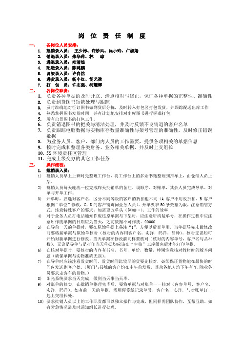 数据组人员岗位职责