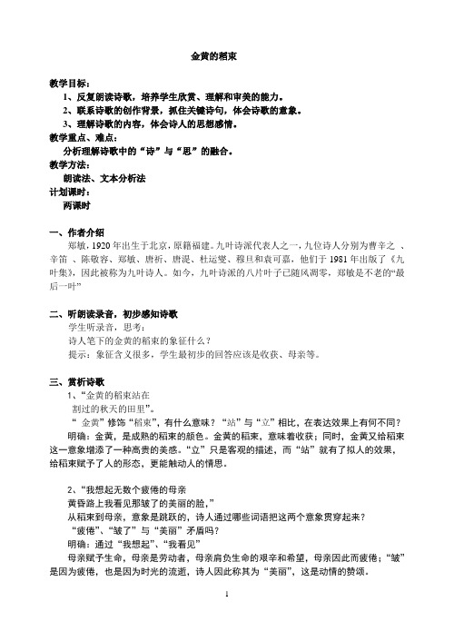 金黄的稻束