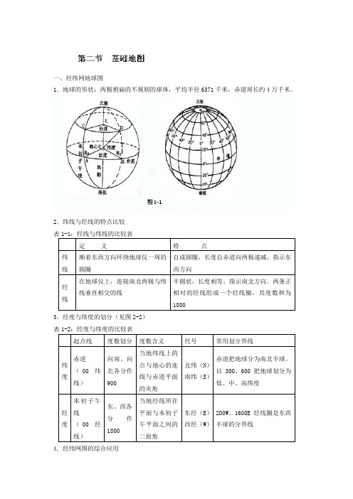 四川省射洪县射洪中学高二地理《12 基础地图》教案