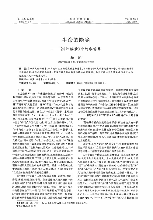 生命的隐喻——论《红楼梦》中的水意象