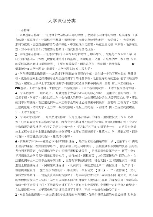 大学课程分类
