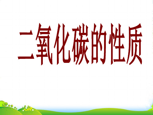 鲁教版九年级化学全册第六单元第三节 大自然中的二氧化碳(共24张PPT)