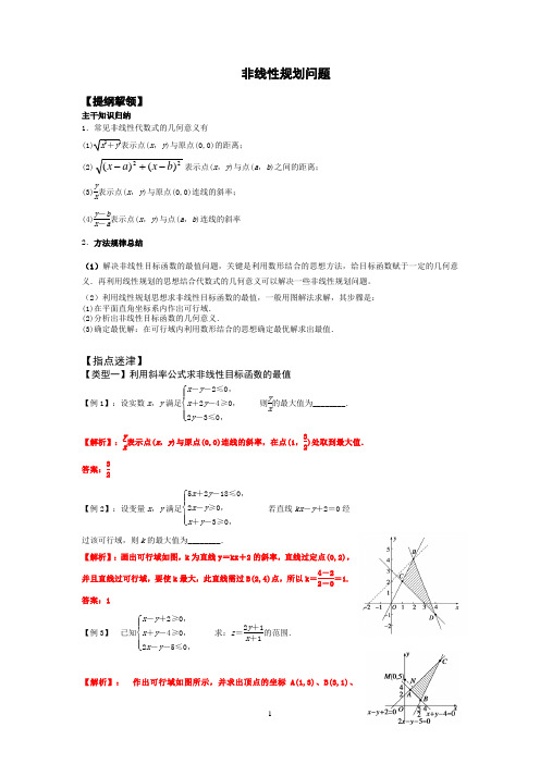 高三第一轮复习  非线性规划问题