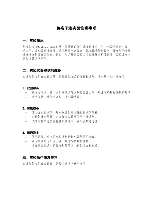 免疫印迹实验注意事项