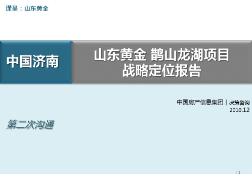 山东黄金鹊山龙湖休闲商务度假项目战略定位报告_134p_前期策划