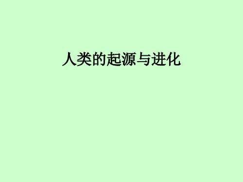 第四节人类的起源和进化