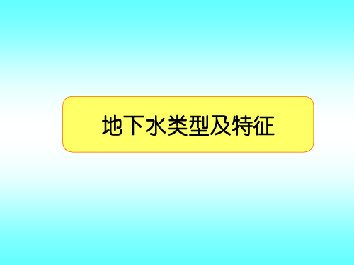 2地下水类型及特征精品PPT课件