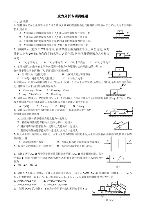 高中物理必修一受力分析