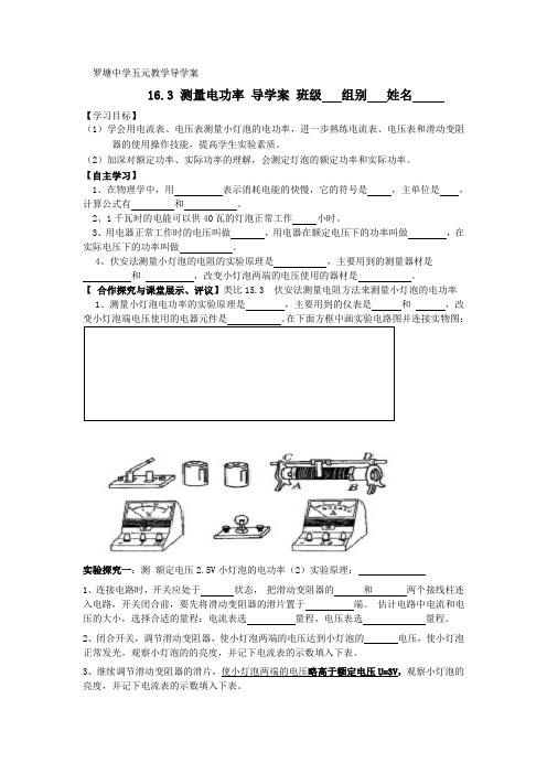 16.3 测量电功率导学案