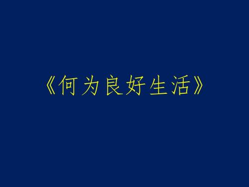 《何为良好生活》