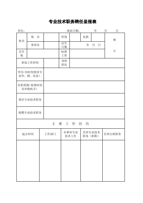专业技术职务聘任呈报表(1)