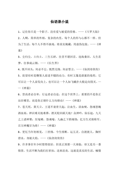 仙语录小说