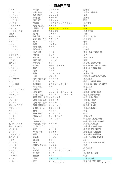 工场専门用语