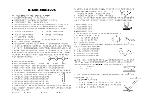 高二物理第二学期期中考试试卷.doc