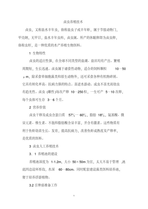 卤虫养殖技术