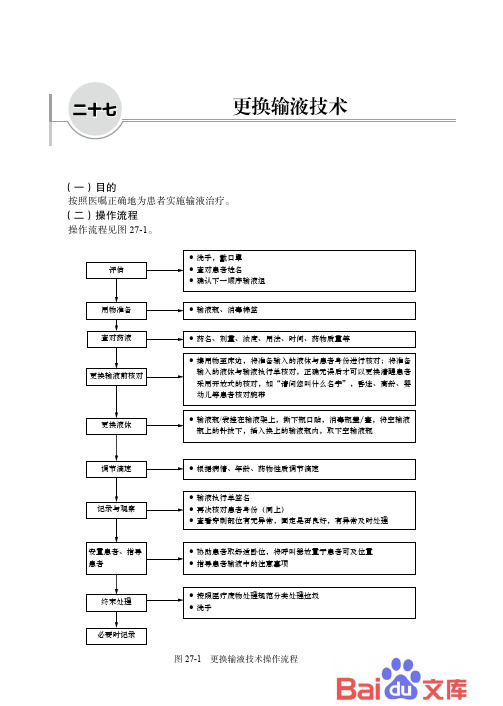 临床护理技术操作流程与规范二十七、更换输液技术