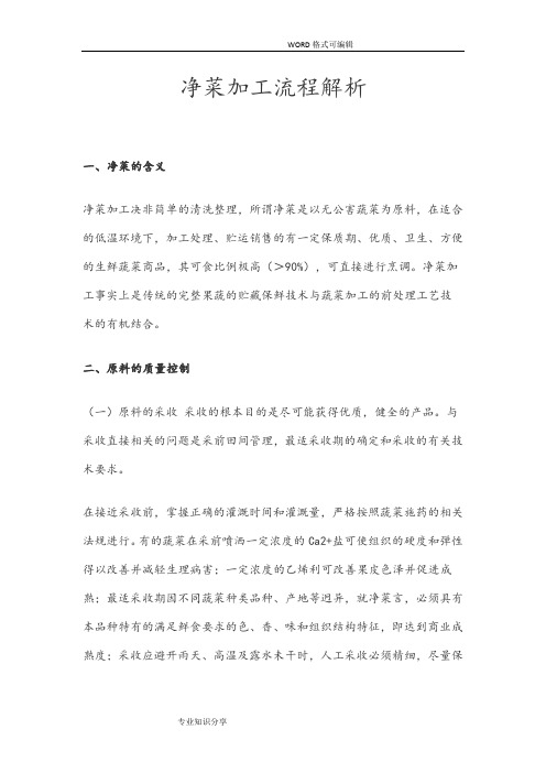 净菜加工流程解析