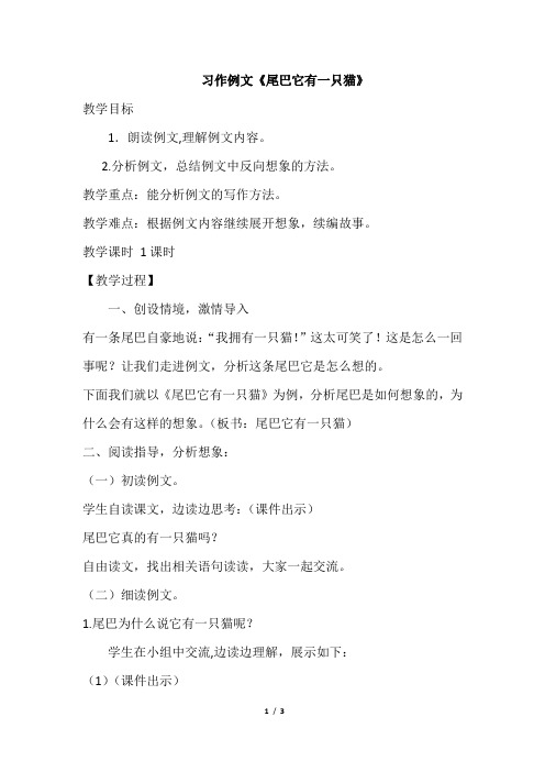 22.《尾巴它有一只猫》(教案)