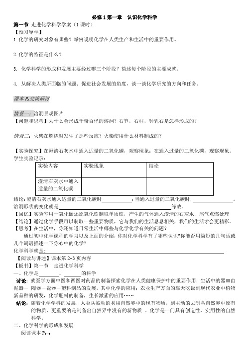 必修1第一章  认识化学科学
