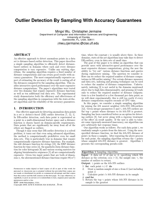 Outlier Detection By Sampling With Accuracy Guarantees