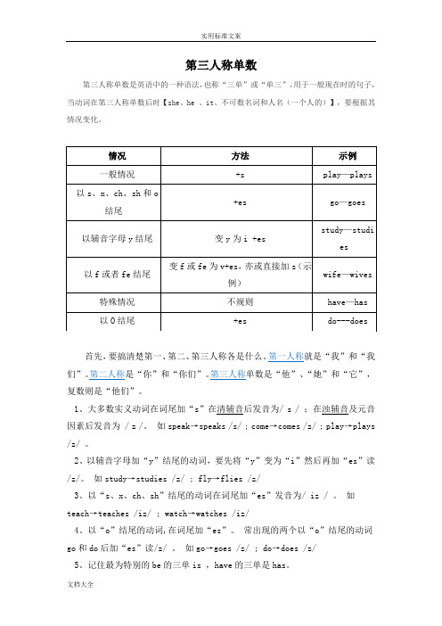 英语“三单形式”详解