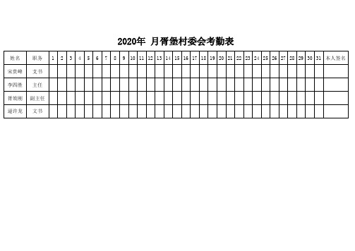 村委会考勤表