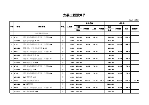 1_楼安装工程预算书