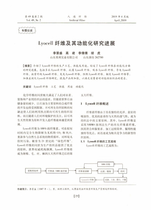 Lyocell纤维及其功能化研究进展