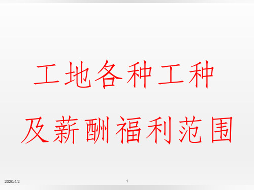 建筑施工-工种介绍PPT课件