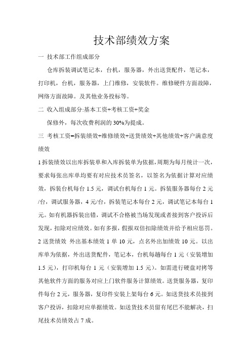技术部绩效工资方案