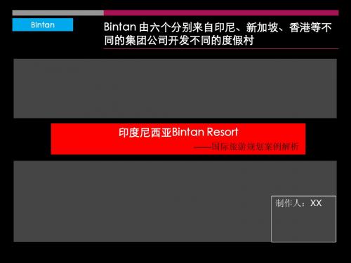 国际旅游案例解析之印度尼西亚Bintan Resort