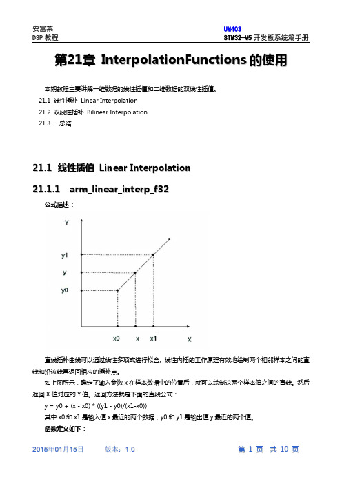 第21章ARM官方DSP库的InterpolationFunctions的使用