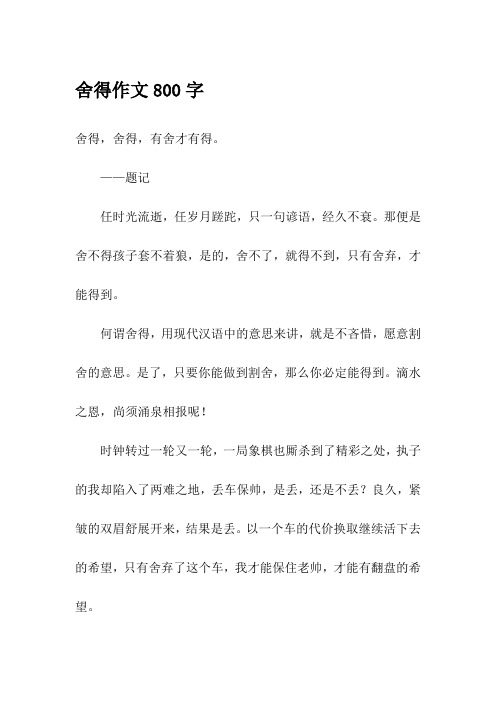 舍得——高三作文800字