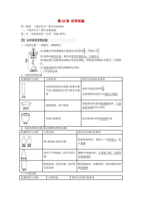 2017届高中化学一轮复习 第10章 化学实验 鲁教版