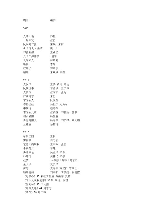 近代传奇剧编剧 2