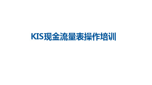 新KIS现金流量表操作培训