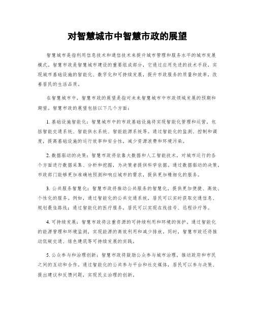 对智慧城市中智慧市政的展望