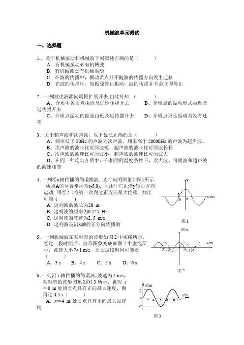 高中物理机械波单元测试及答案