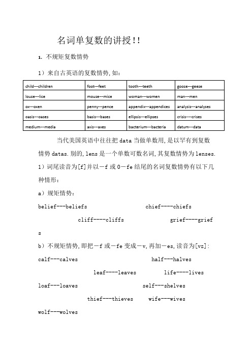 英语中单复同形的词语
