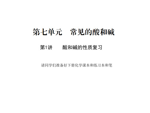 鲁教版初三化学第七单元  常见的酸和碱第1讲