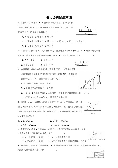 受力分析专题练习(含答案详解)汇总