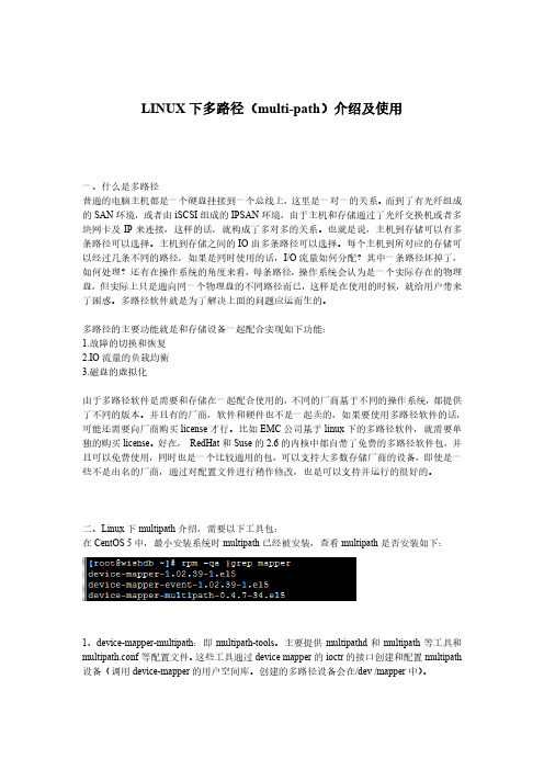 LINUX下多路径(multi-path)介绍及使用