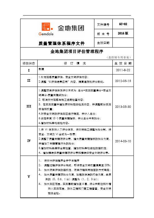(完整版)金地集团项目评估管理程序(2016版)1634(DOC)