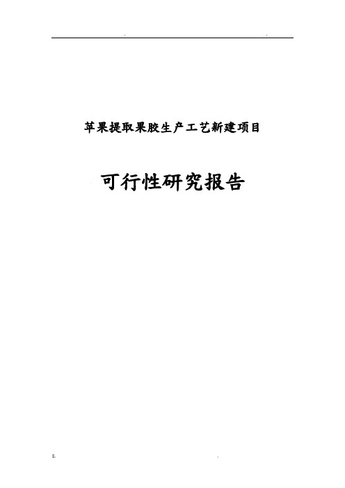 苹果提取果胶生产工艺新建可行性研究报告