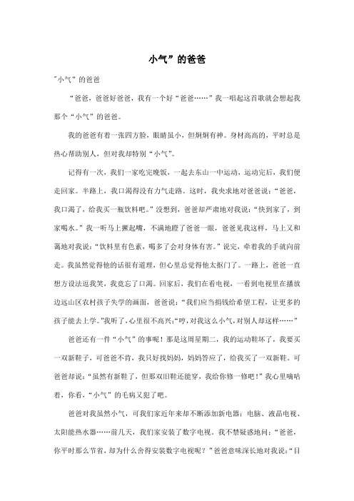 小气”的爸爸_小学一年级作文700字
