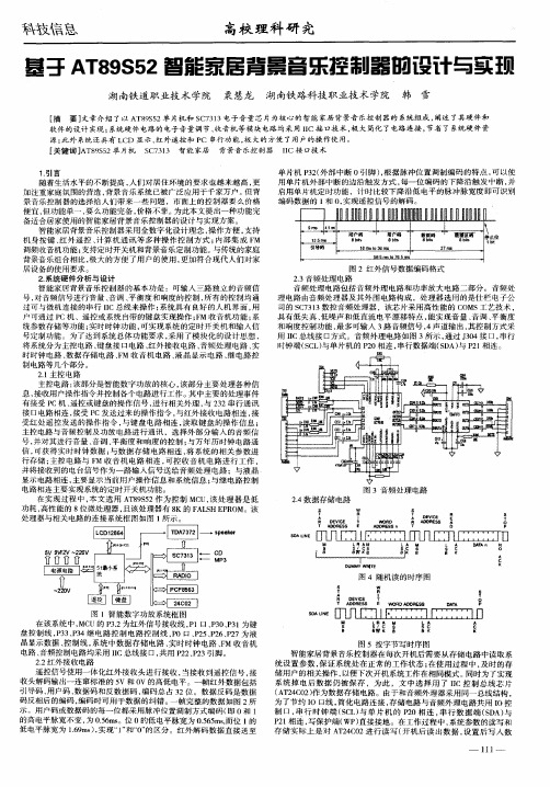 基于AT89S52智能家居背景音乐控制器的设计与实现