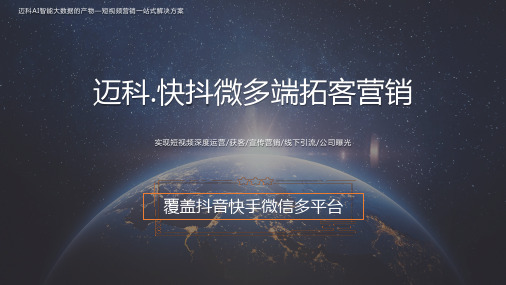 快抖微短视频霸屏拓客营销推广ppt方案