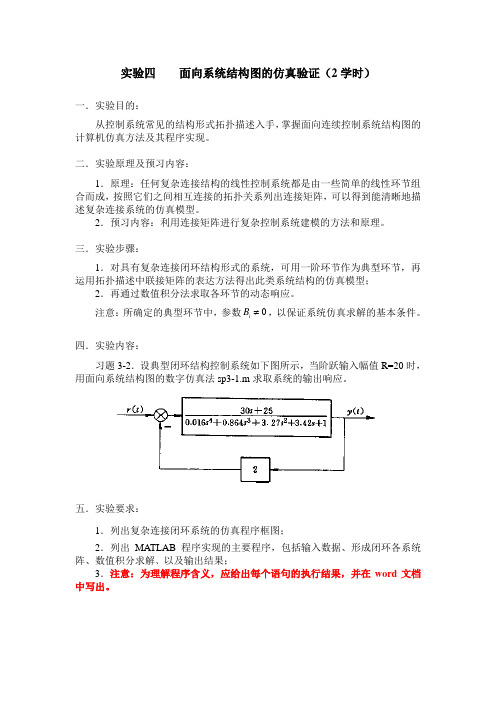 实验四 面向系统结构图的仿真验证